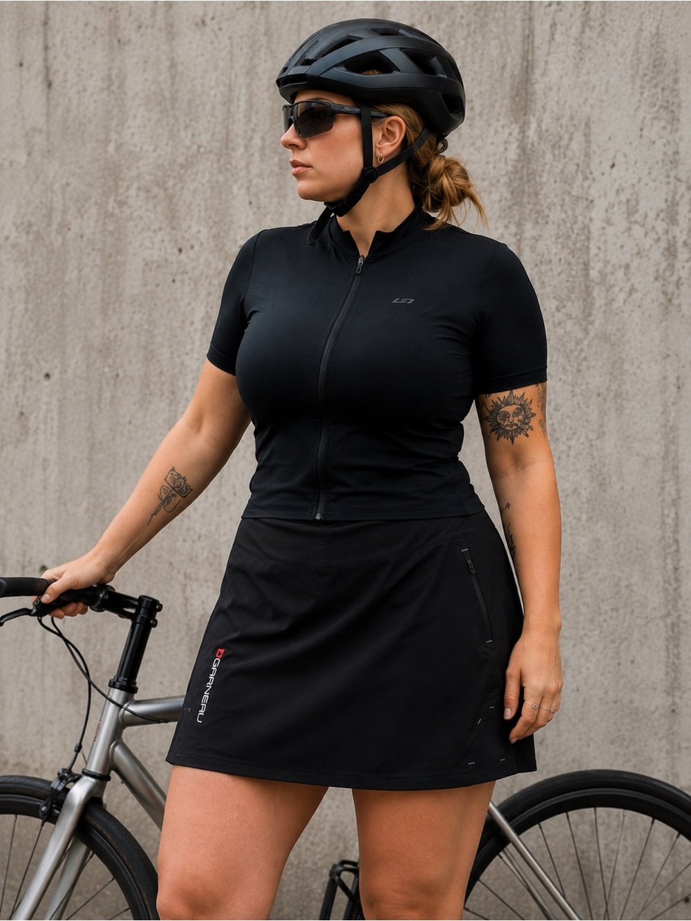 Garneau Cycling Skort Padded Bike Skort Black Large Activewear Pockets summer